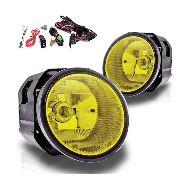 Winjet Fog Lights - Yellow - Wiring Kit Included CFWJ-0097-Y - main